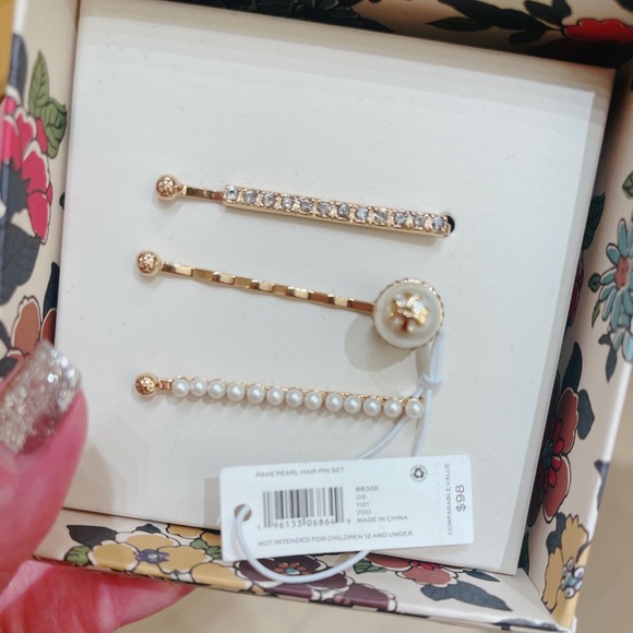 Tory burch Pave Pearl Hair pin set main image 5